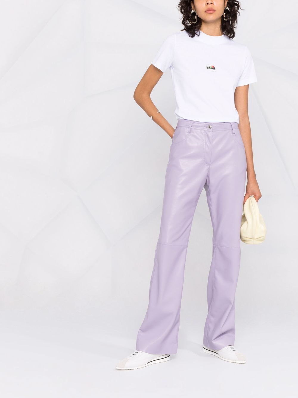 Msgm Embroidered-logo T-shirt In White