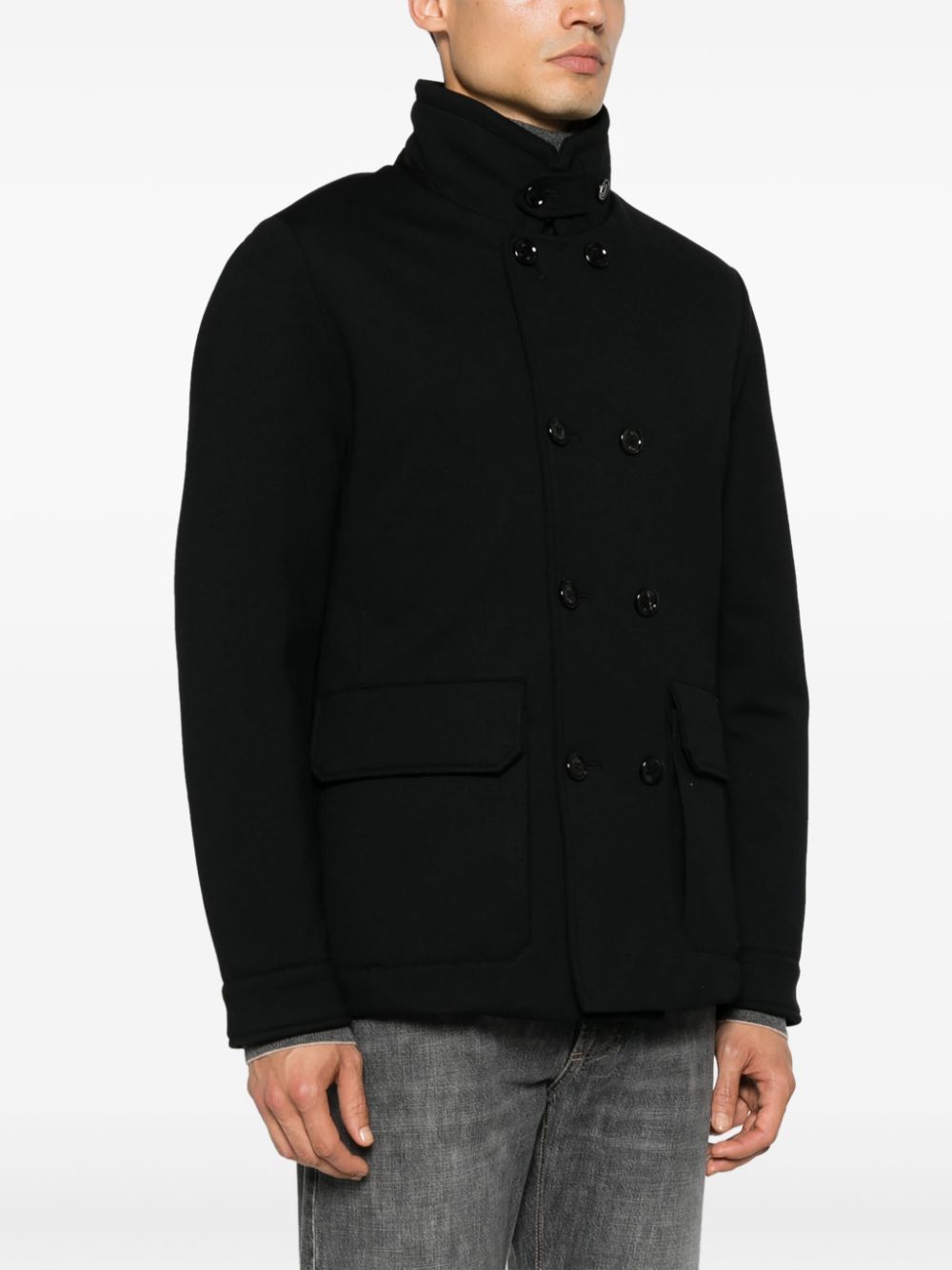 Moorer Tailored Black Jacket With Classic Lapel And Button Closure In Black