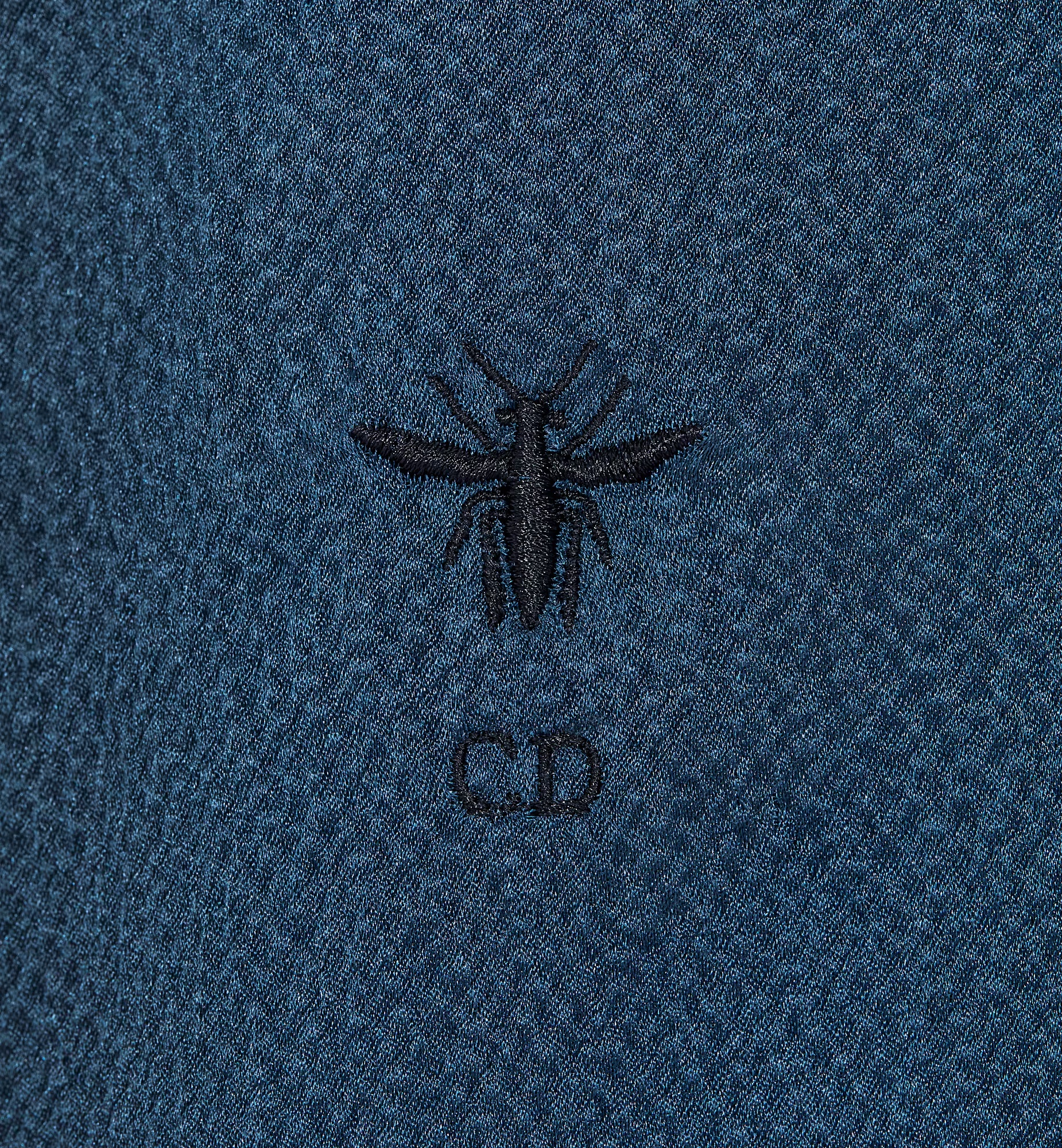 Dior Ascot Strap Button Shirt In Blue