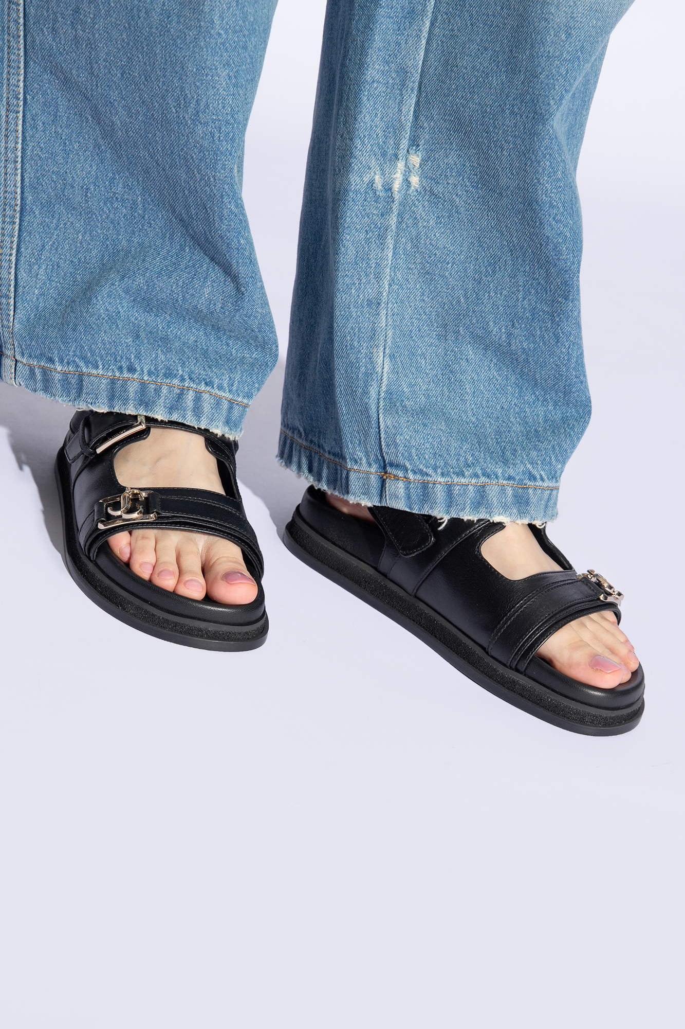 Jimmy Choo Elyn Sandals In Black