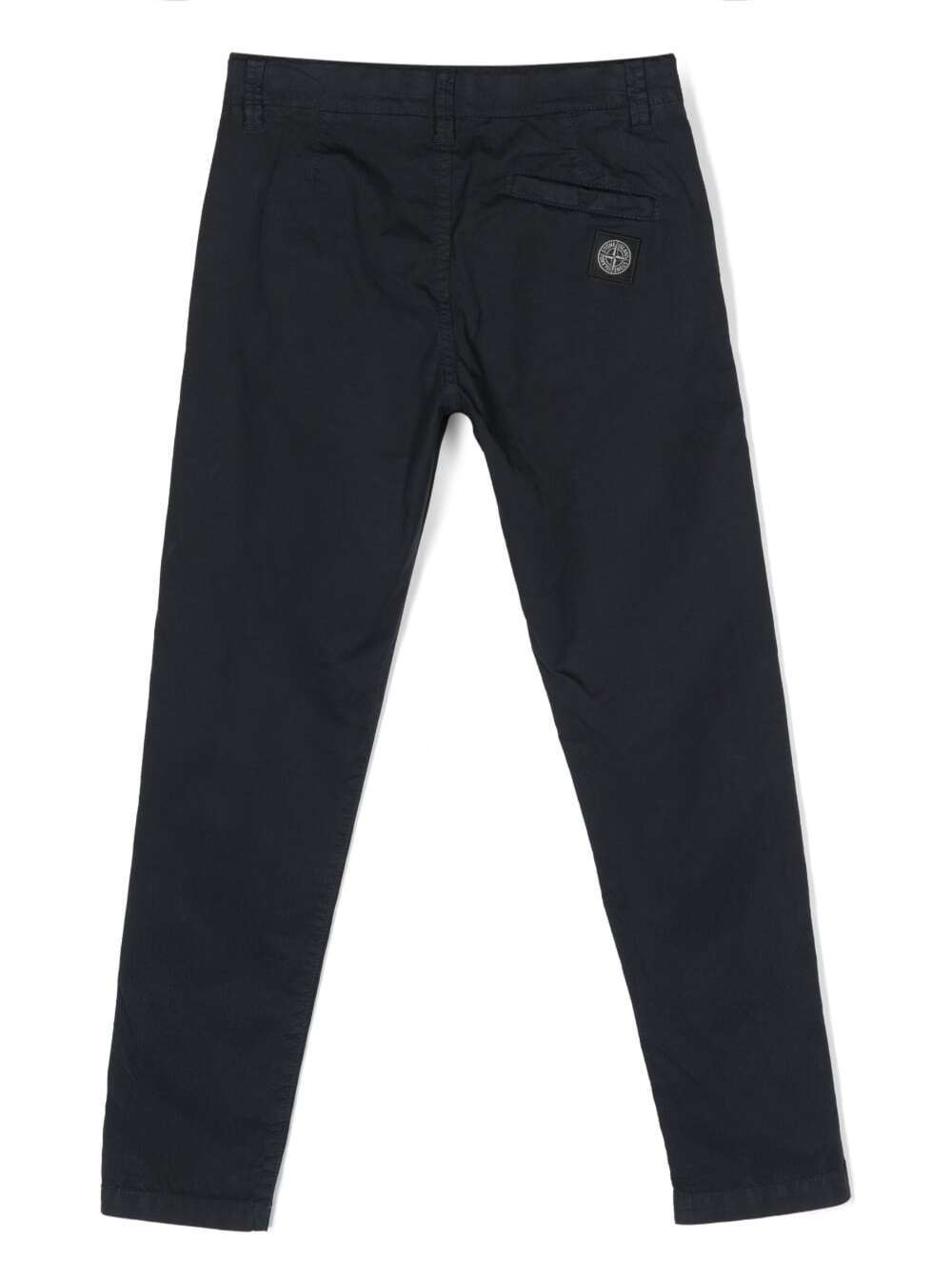 Stone Island Compass-motif Straight-leg Trousers In Blue