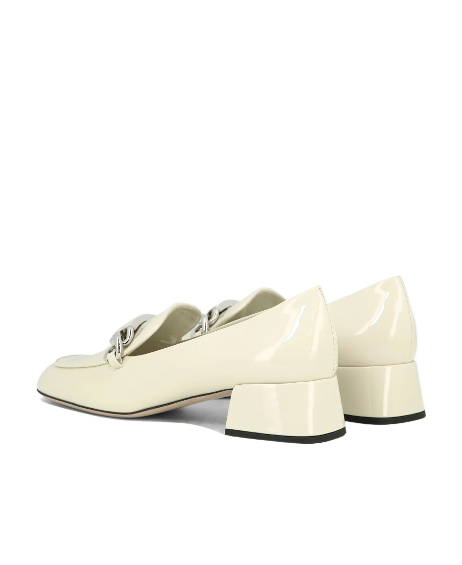 Miu Miu Logo Patch Chain Love Shoes In White