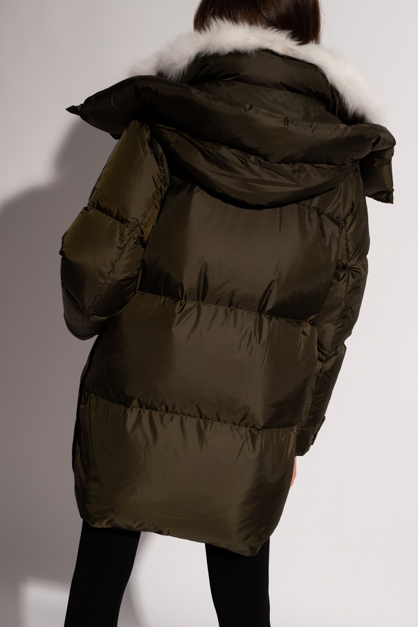 Shop Yves Salomon Extra Large Down Jacket In Green