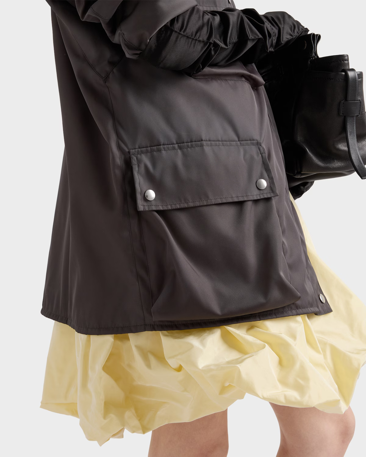 Prada Grey Recycled Polyamide Jacket In Gray