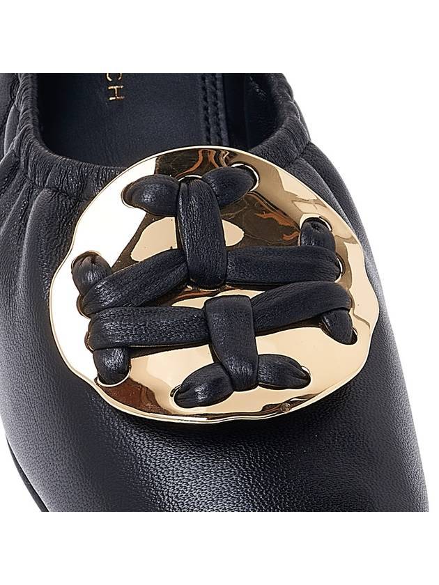 Tory Burch Woven Double T 10mm Ballerina Shoes In Black