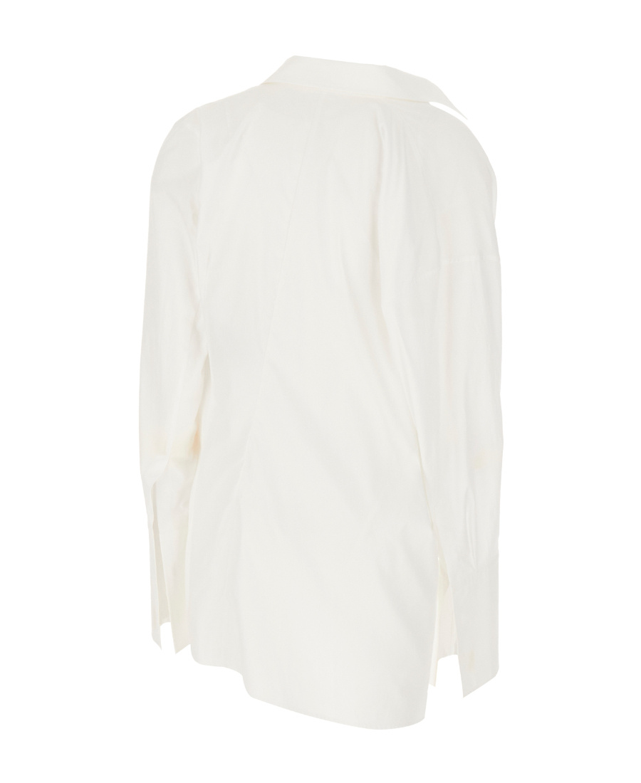 Ann Demeulemeester Elegant Long Sleeve Cotton Blouse In White