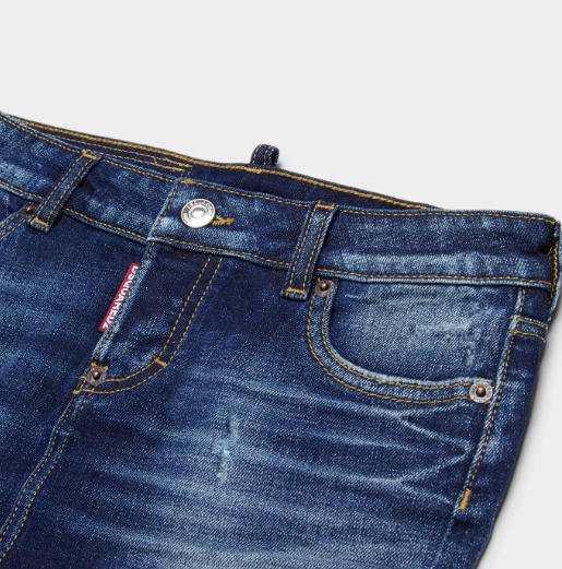 Dsquared2 Kids Distressed Denim Mini Skirt In Blue