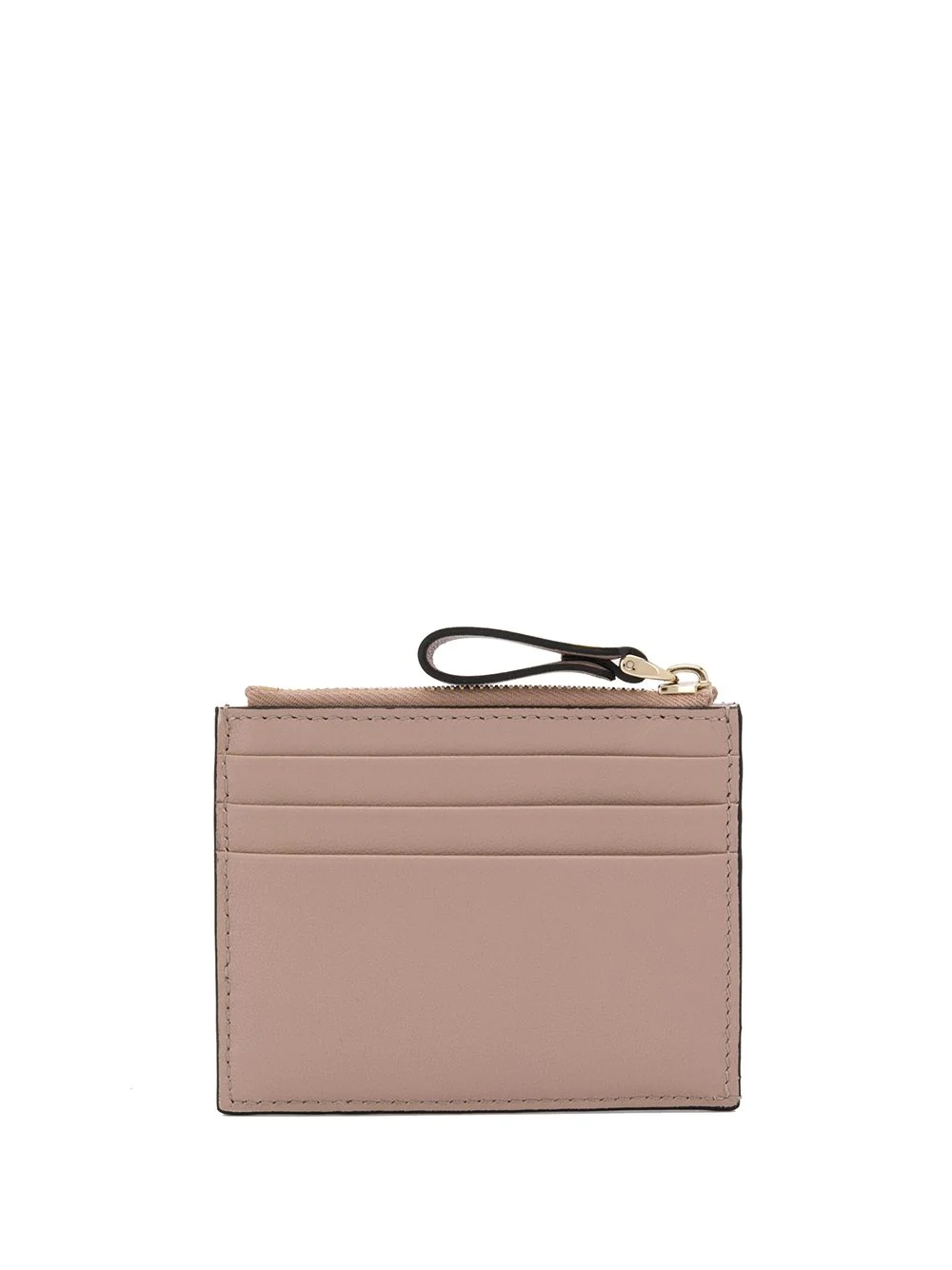 VALENTINO GARAVANI ROCKSTUD CALFSKIN CARDHOLDER WITH ZIP