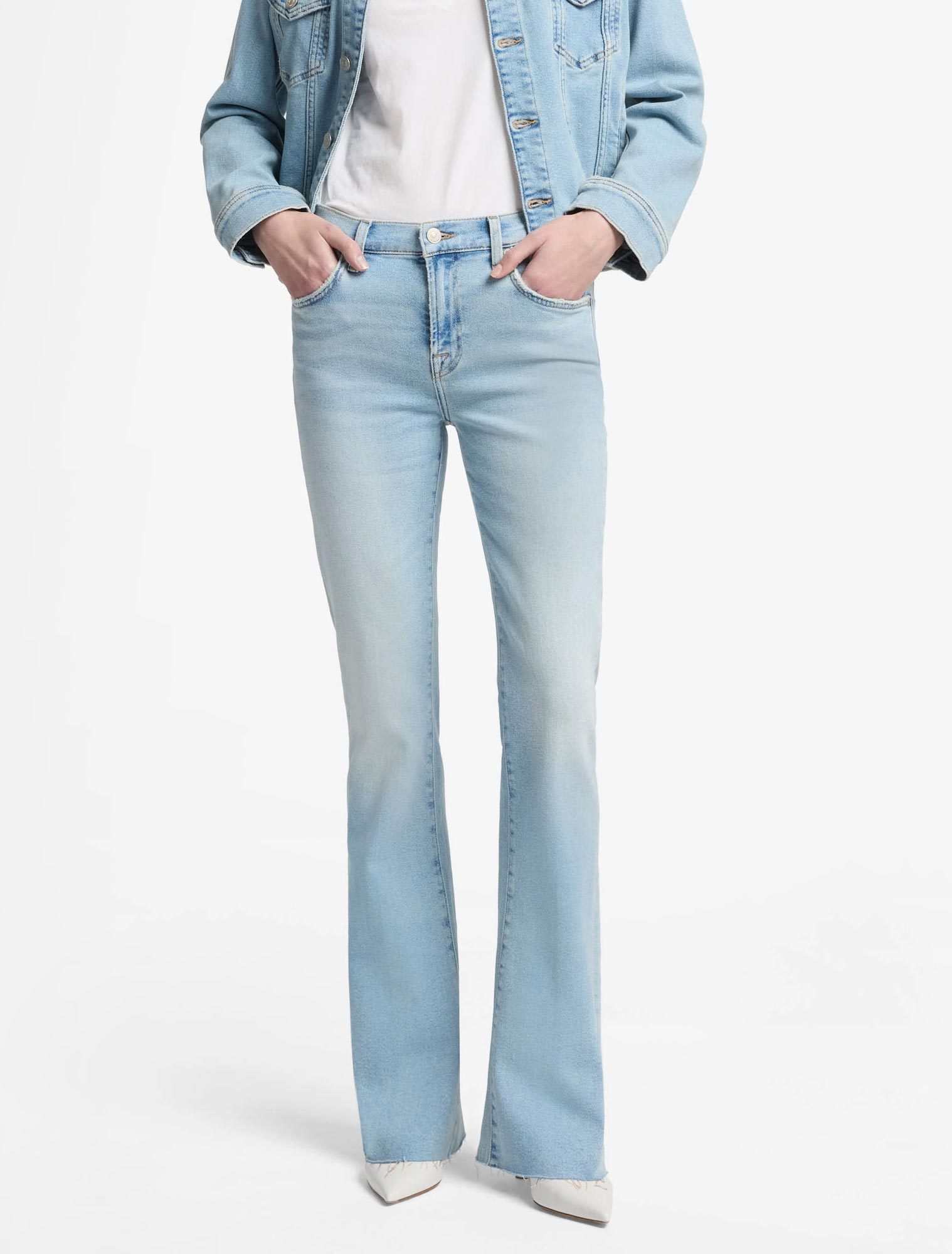 7 For All Mankind Waistband Jeans With Belt Loops In Blue