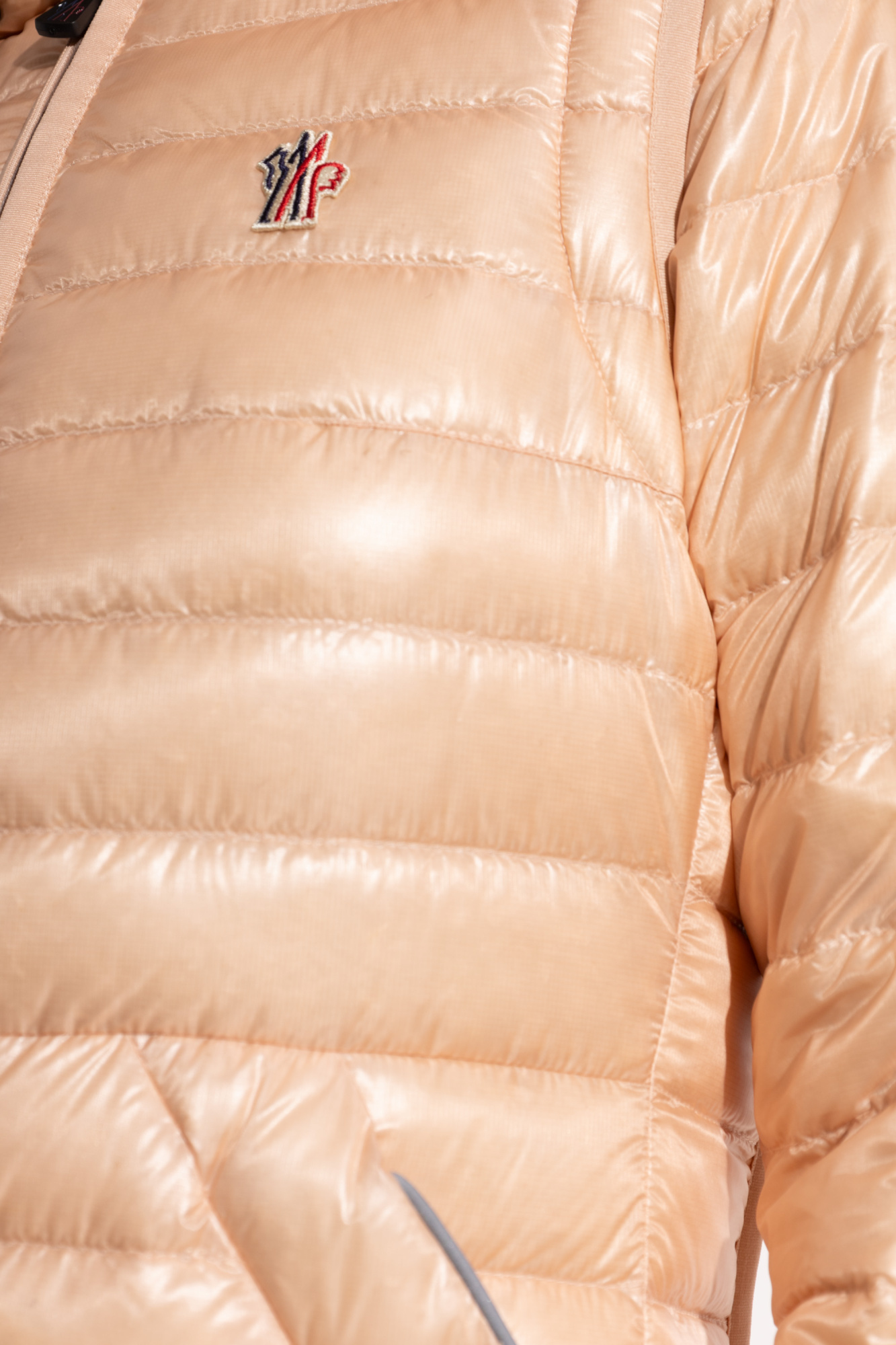 Moncler Long-sleeved Down Jacket In Nude