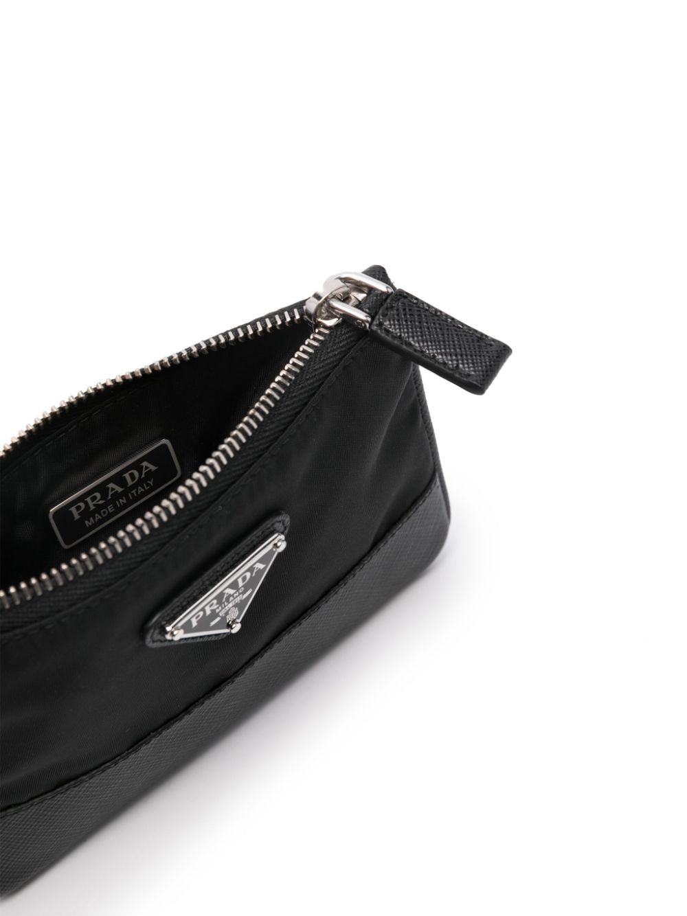 Prada Triangle-logo Coin Purse In Black