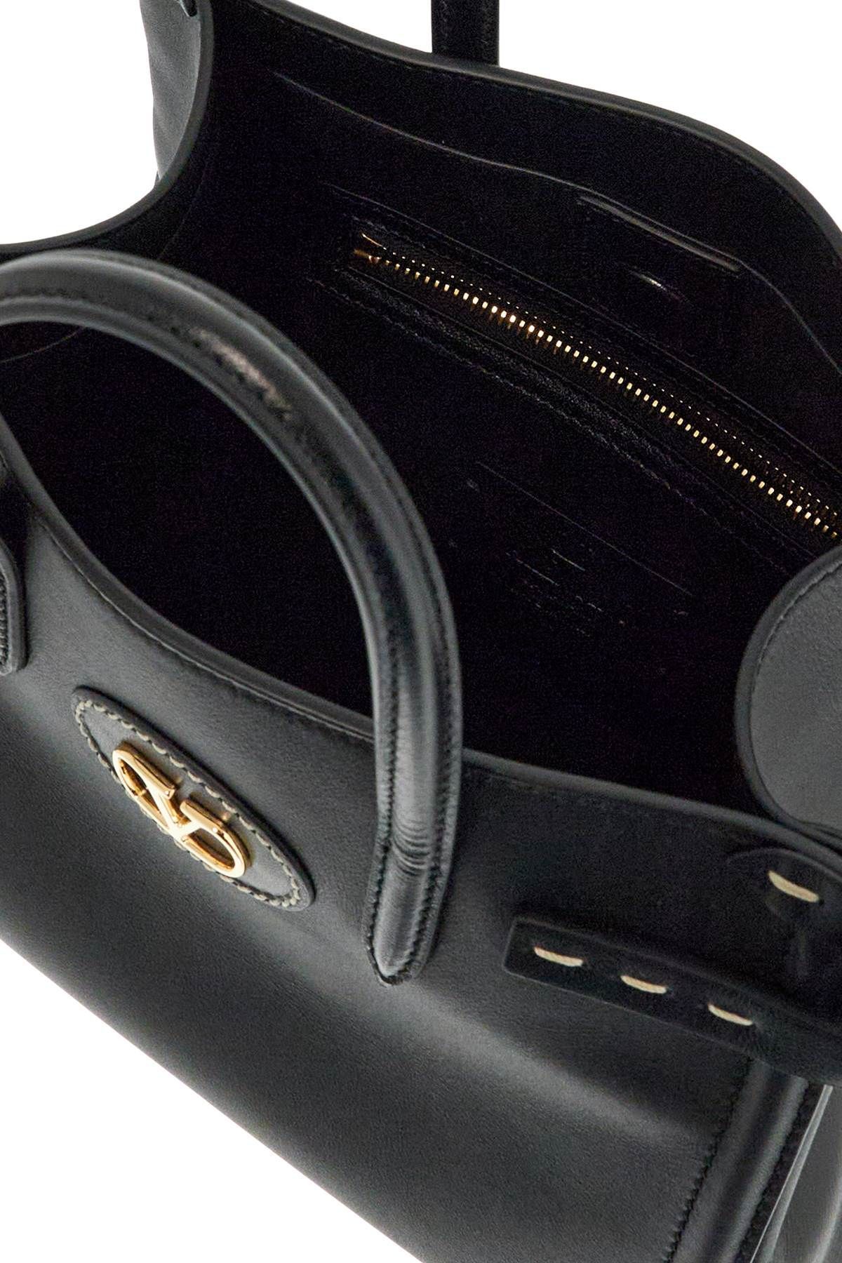 Valentino Antibes Small Leather Tote Bag In Black