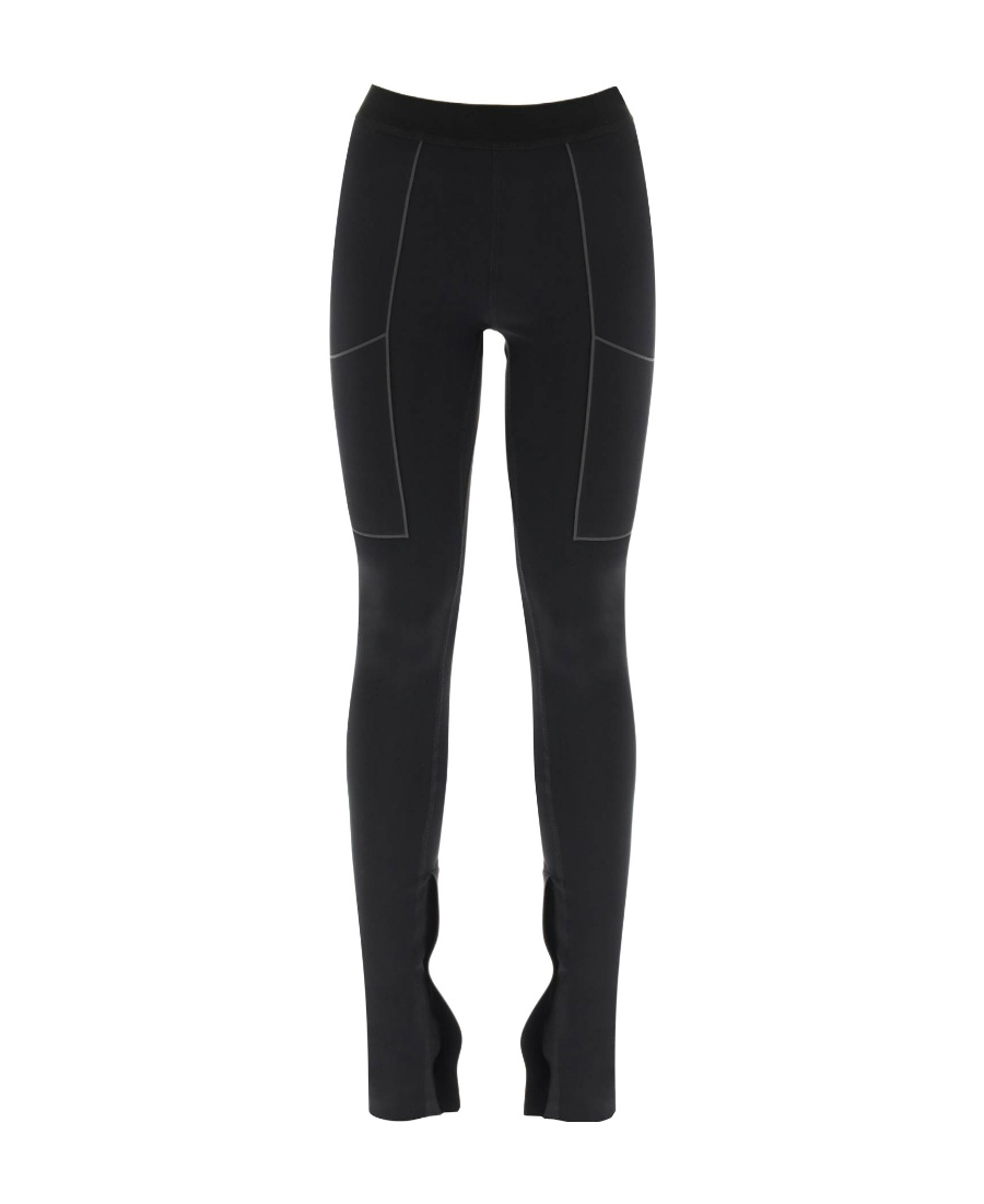 Coperni Stretch-design Slit Leggings In Black