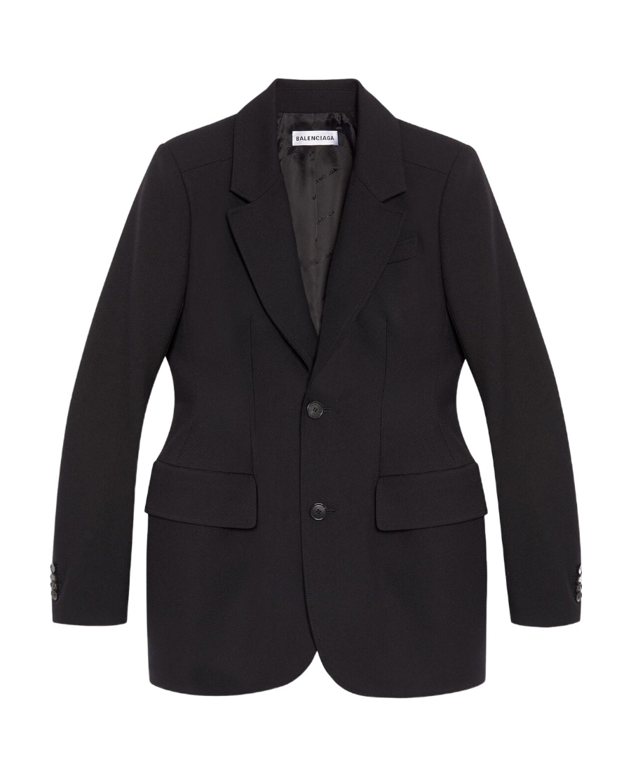Balenciaga Hourglass Single-breasted Blazer In Black
