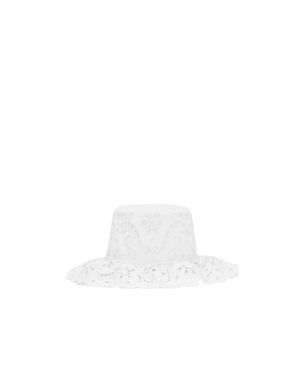 Dolce & Gabbana Broderie-anglaise Cotton-blend Hat In White