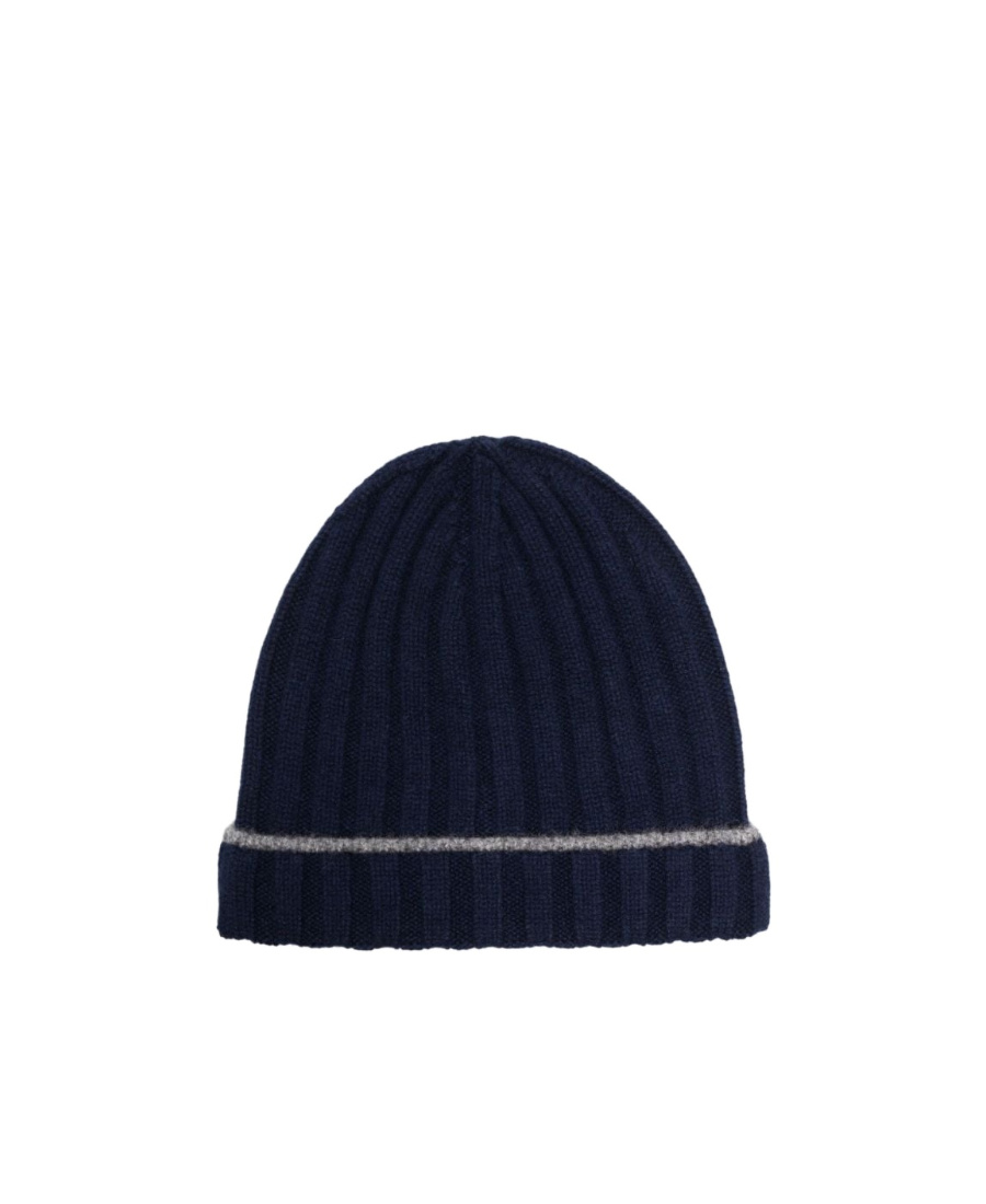 Brunello Cucinelli Contrast-trim Cashmere Beanie In Black