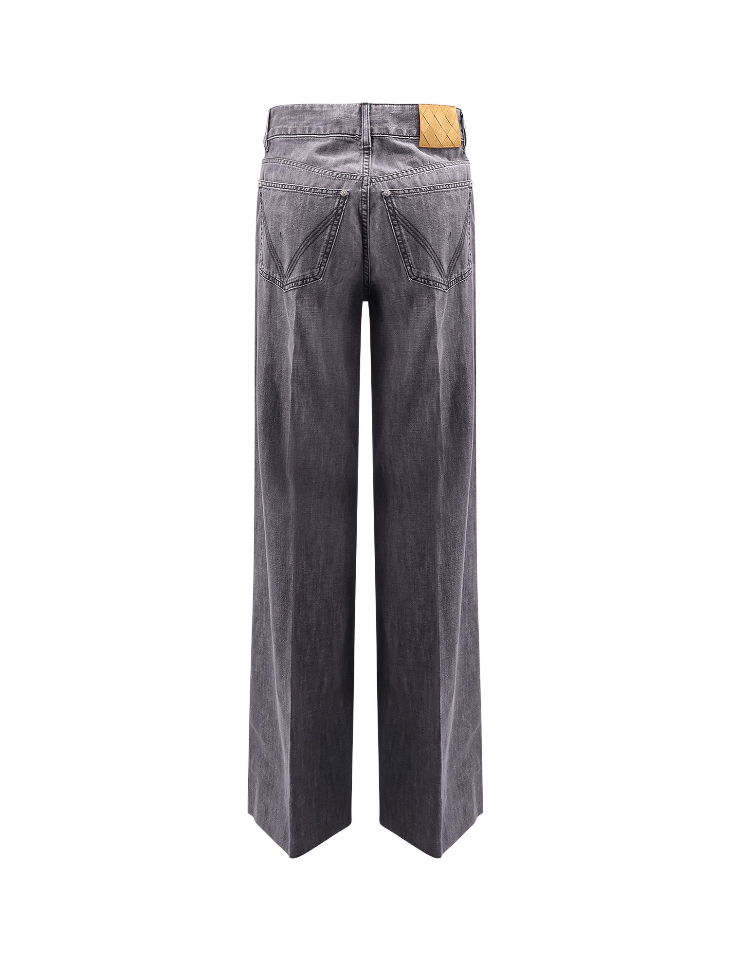 Bottega Veneta Women Black Washed Palazzo Denim Jeans In Gray