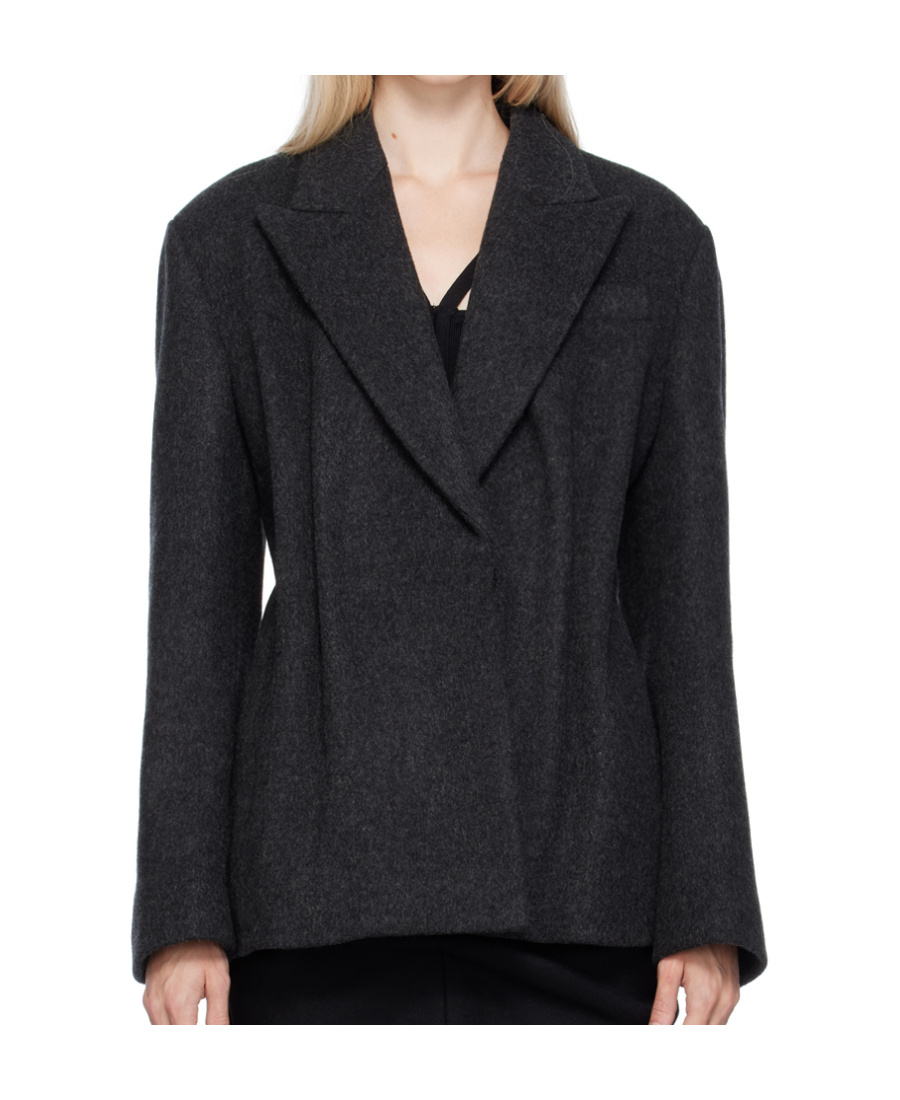 We11 Done Tucked Lapel Suit Jacket In Black