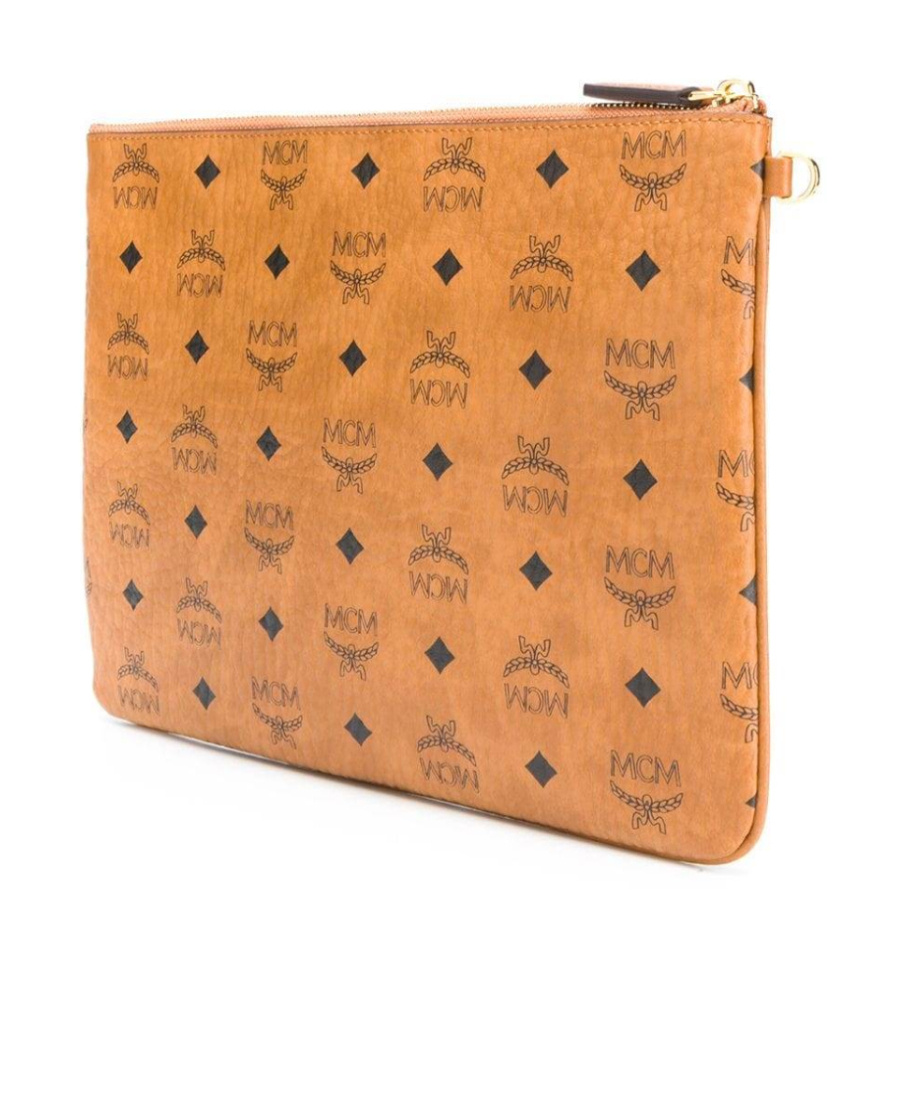 Mcm Visetos Small Clutch Bag In Orange