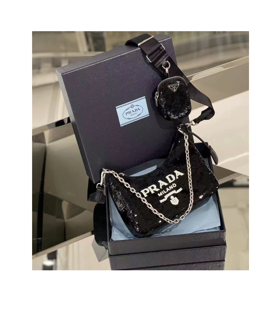 Prada Re-edition 2005 Logo Three-in-one Shoulder Bag In Black
