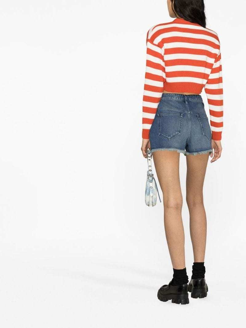 Kenzo Nautical Cotton Knit Cardigan In White