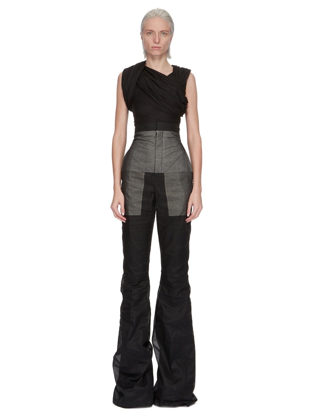 Rick Owens Harness T Draped Top In Black