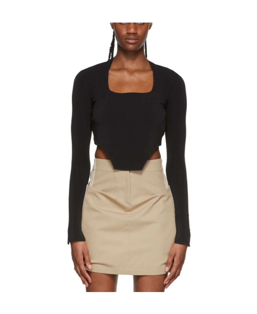Ambush Square Neck T-shirt In Black