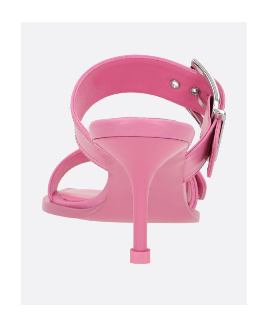 Alexander Mcqueen Boxcar Calfskin Dual-buckle Sandals In Pink