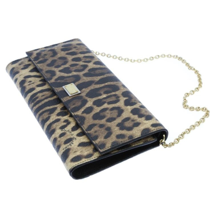 Dolce & Gabbana Leopard Print Wallet In Black
