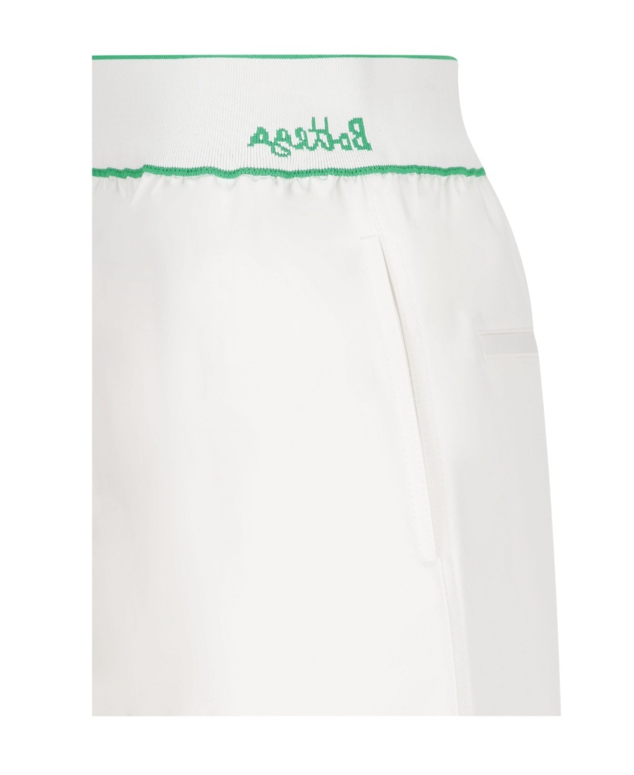 BOTTEGA VENETA EMBROIDERED-LOGO KNEE-LENGTH SHORTS