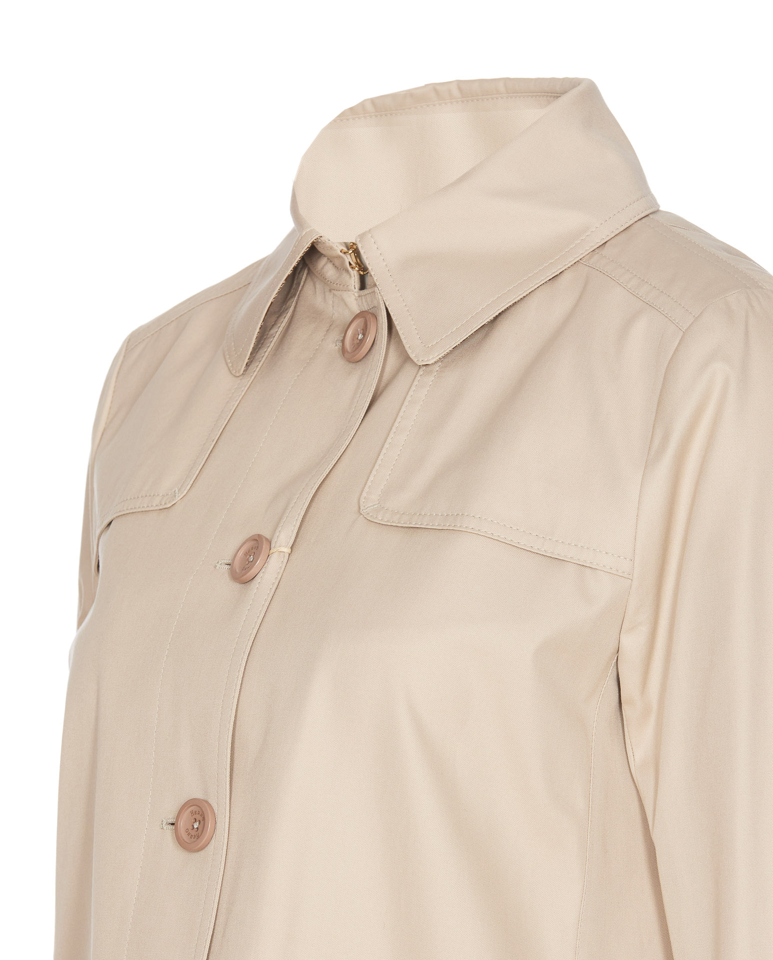 Shop Herno Long Sleeve Trench Coat In Nude