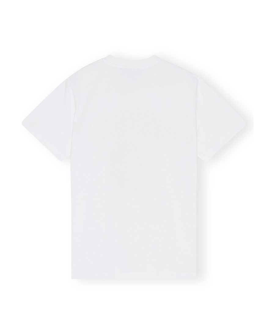 Ganni Basic Jersey Peach Relaxed T-shirt In White