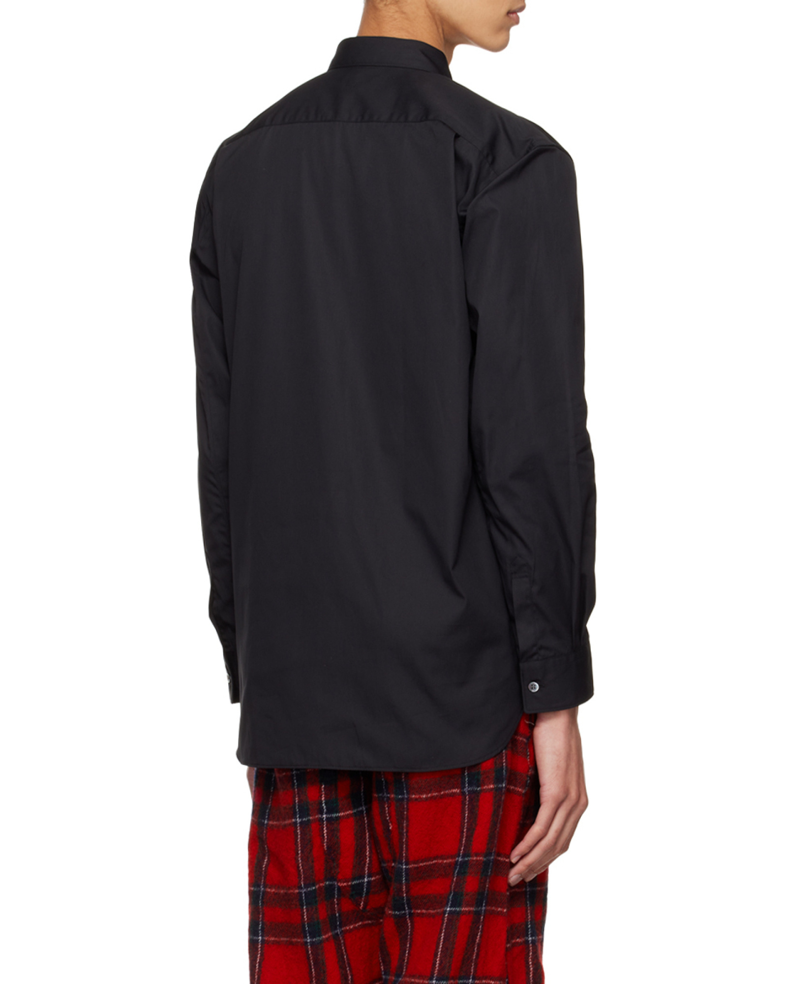 Comme Des Garçons Shirt Long-sleeved Buttoned Shirt In Black
