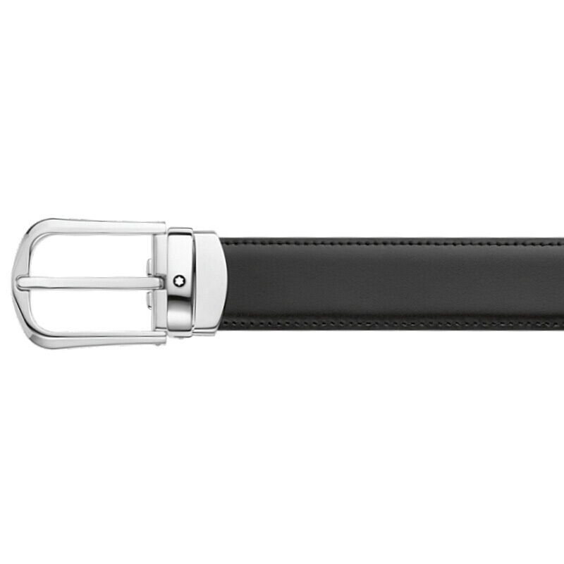 Montblanc Black Horseshoe Buckle Belt In Black