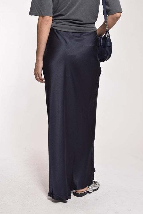 Anine Bing Satin Skirt In Black
