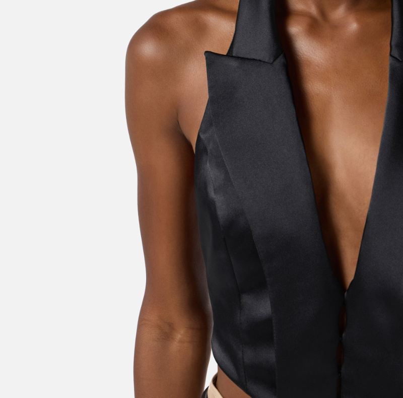 Elisabetta Franchi Halter-neck Blouse In Black