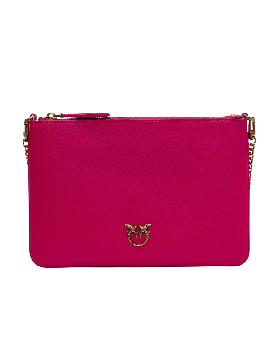 Shop Pinko Flat Love Simply Crossbody Bag In Pink