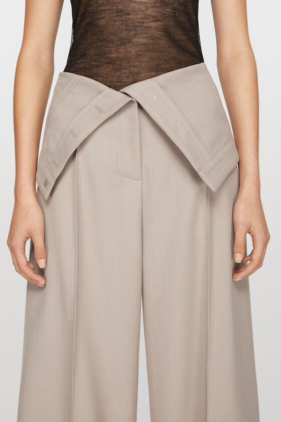 Acne Studios Folded Waist Straight-leg Trousers In Nude