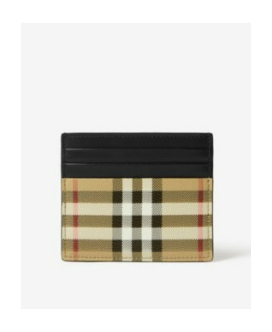 Burberry Vintage Checkered Zip Card Case In Black