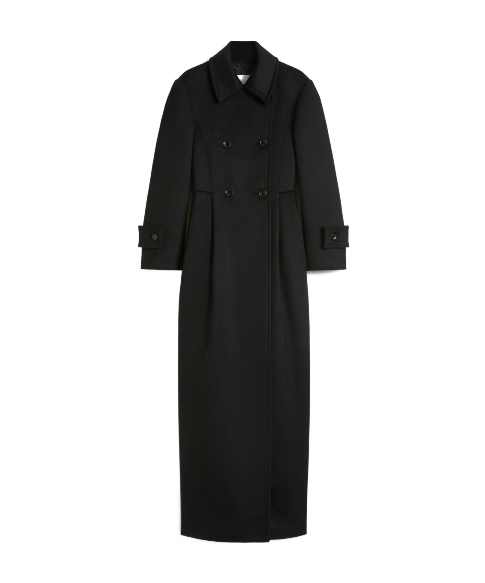 Max Mara Tailored Long Coat Shirt Collar In Black