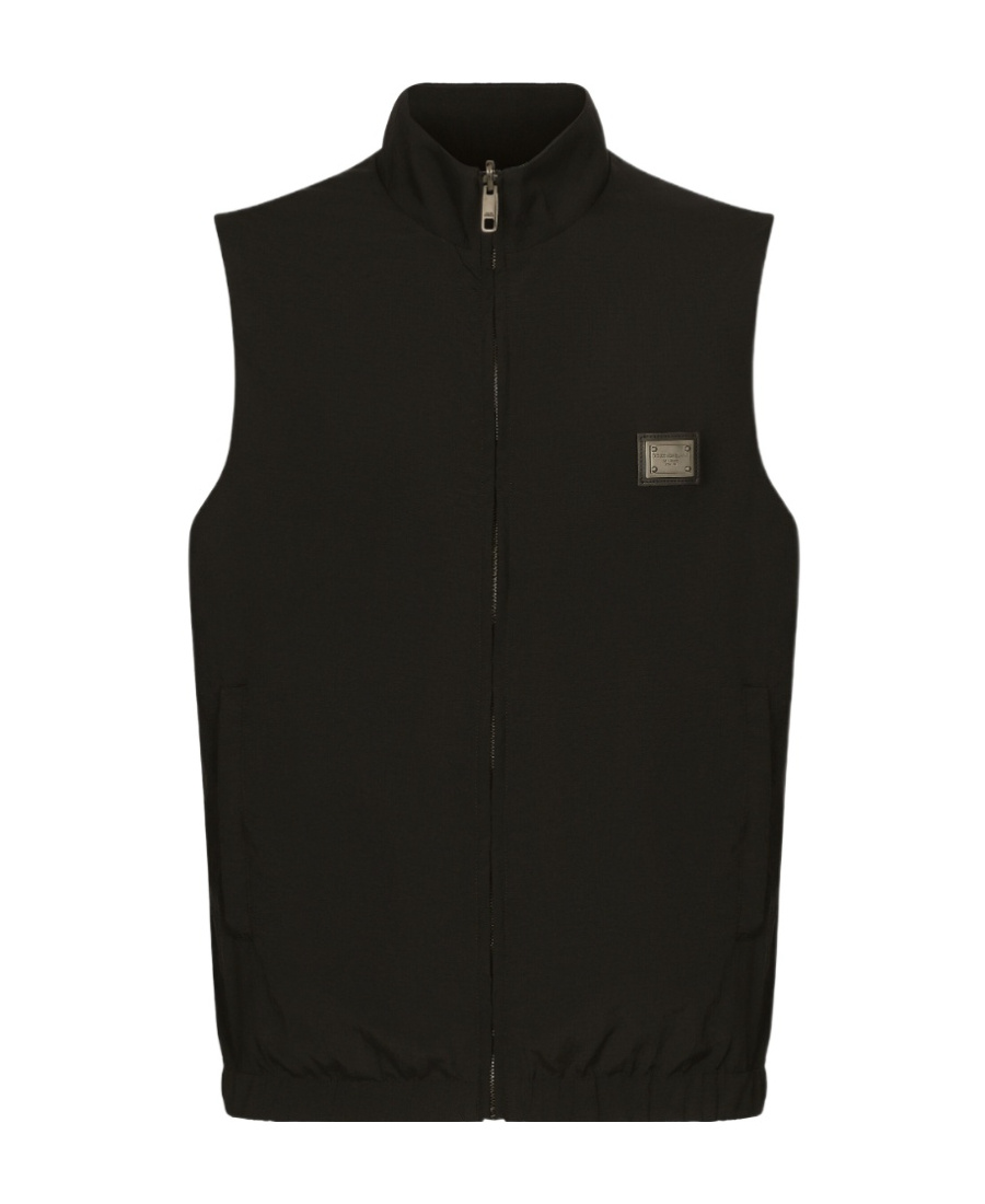 Dolce & Gabbana Logo-plaque Reversible Gilet In Black
