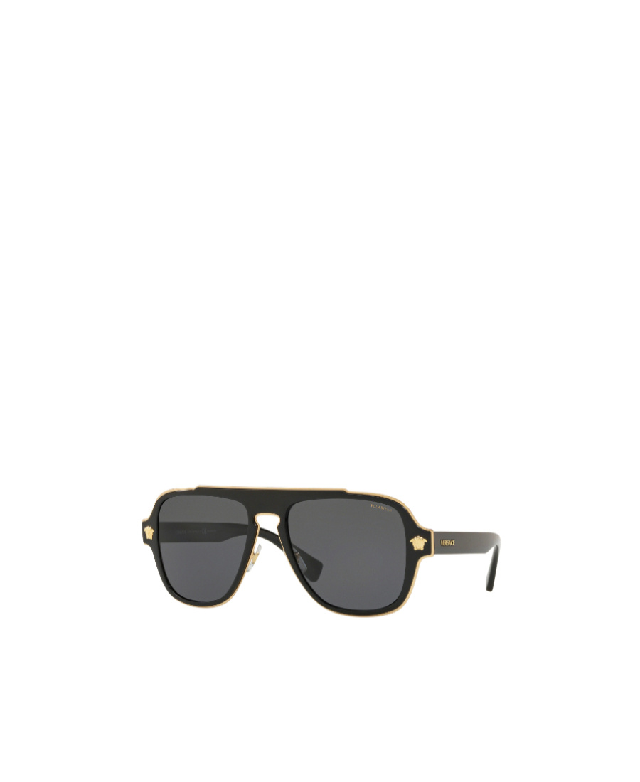 Versace Medusa Charm 56mm Square Sunglasses In Black
