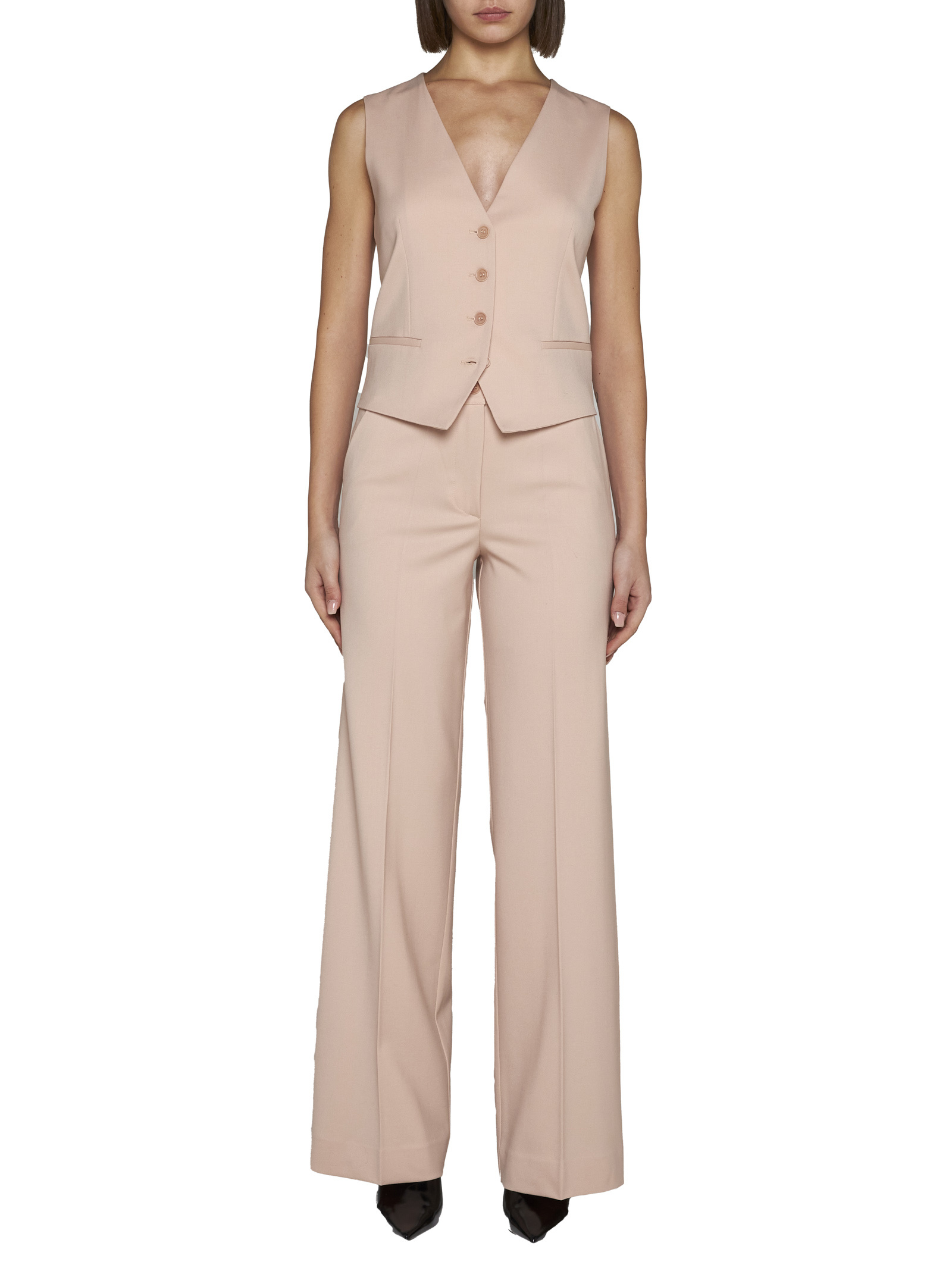 Shop P.a.r.o.s.h Belt Ring Casual Pants In Nude