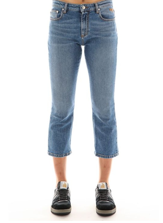 MSGM LOGO EMBROIDERED JEANS