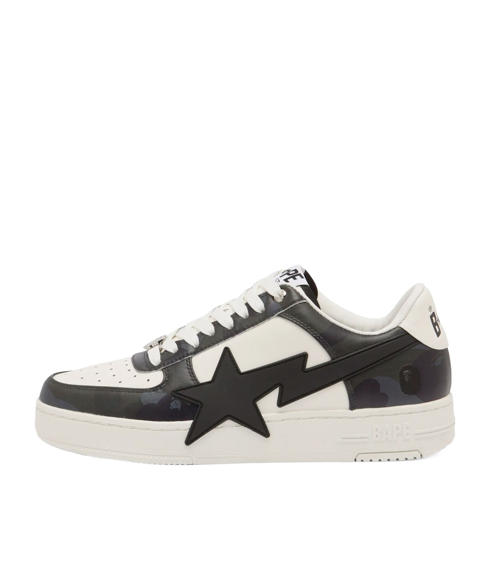 A Bathing Ape Round Toe Sneakers In Black
