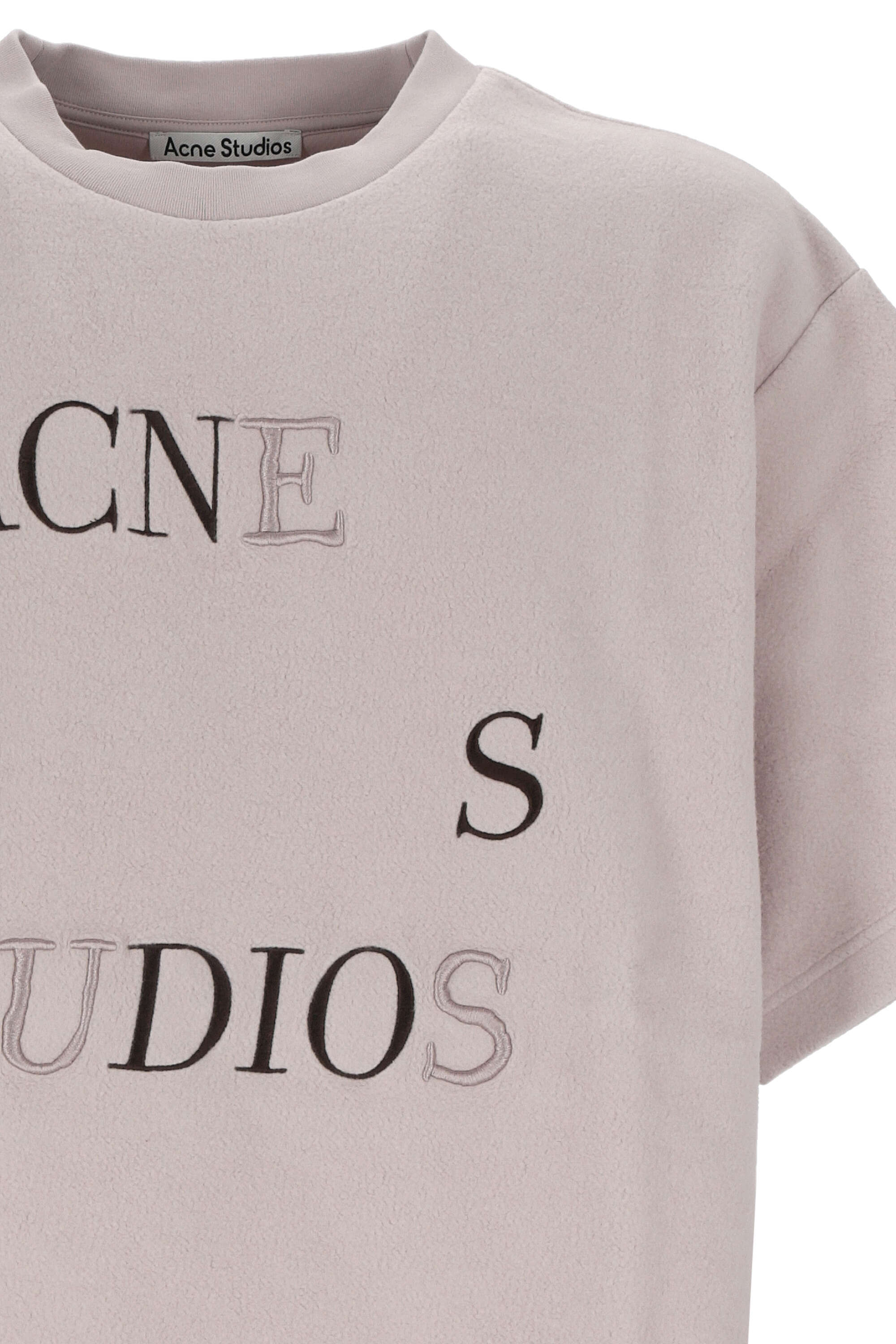 Shop Acne Studios Logo Embroidered Crewneck Sweater In Pink