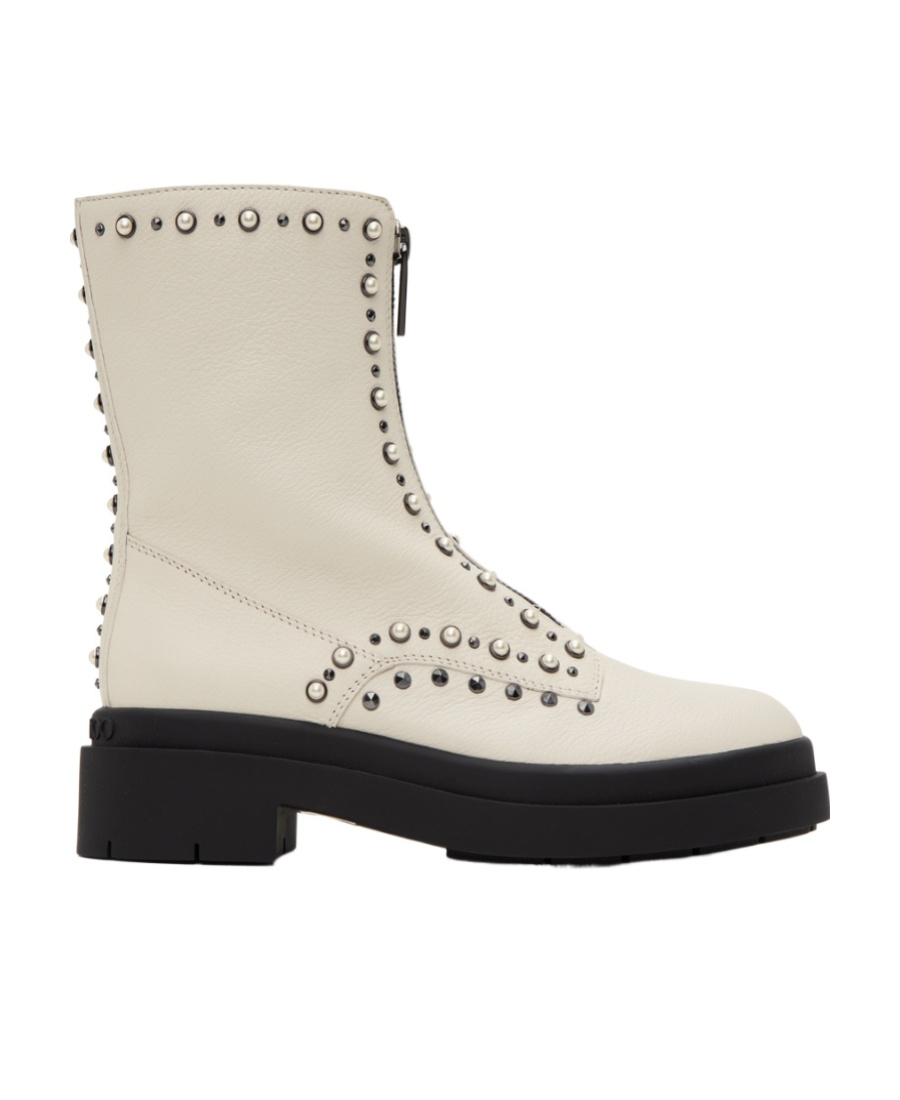 Shop Jimmy Choo Nola Flat Short Ankle Boots In Nude