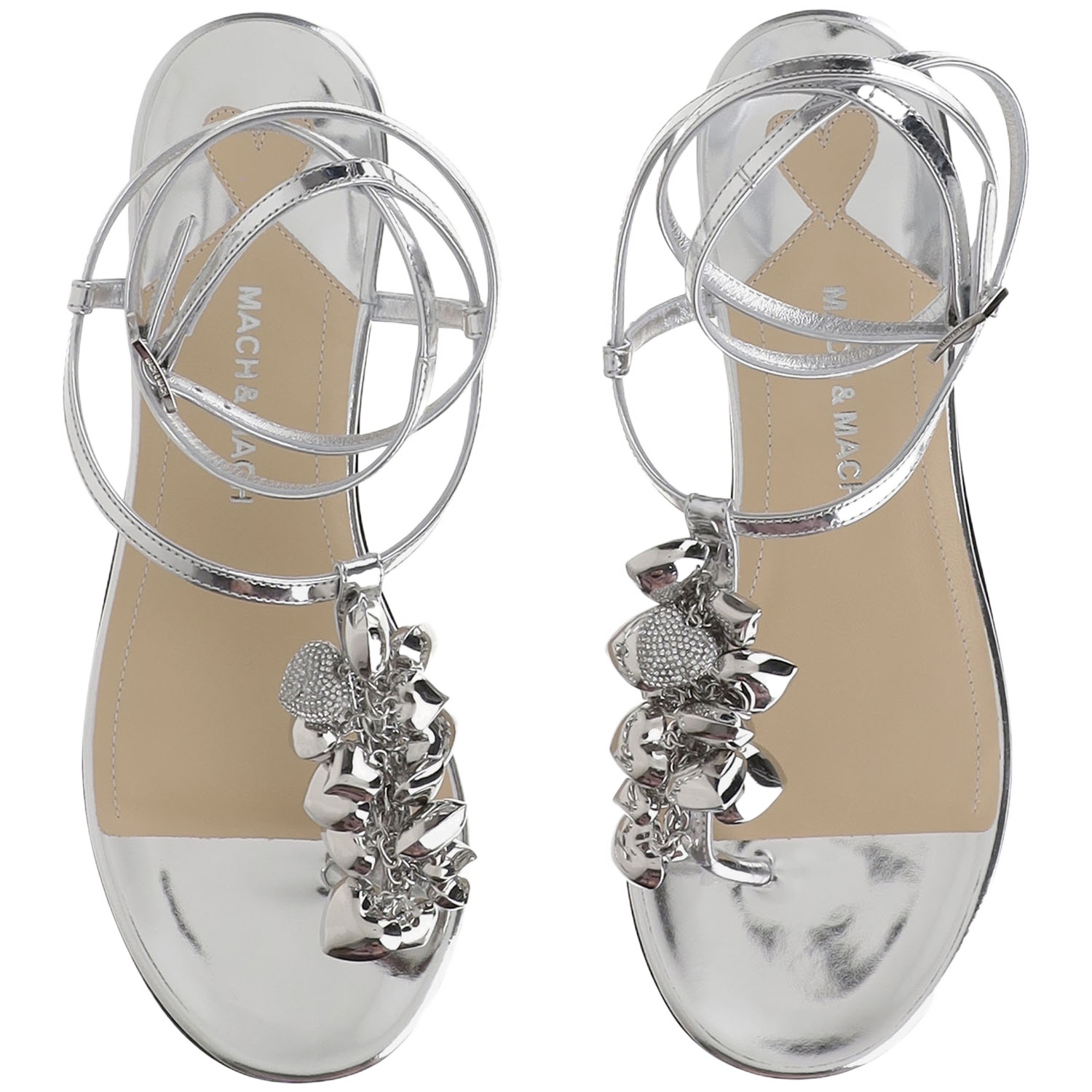 Machmach Crystal-embellished Sandals In Gray