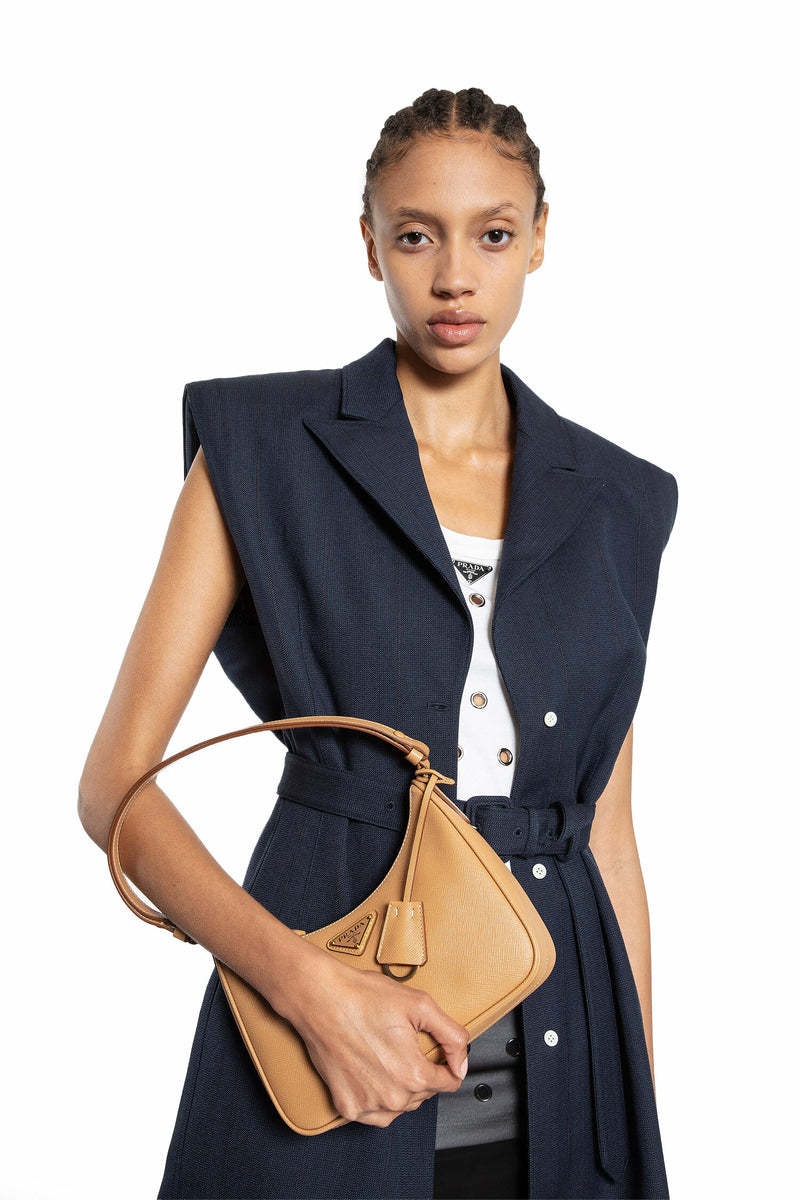 Prada Re-edition Beige Mini Bag In Saffiano Women In Nude