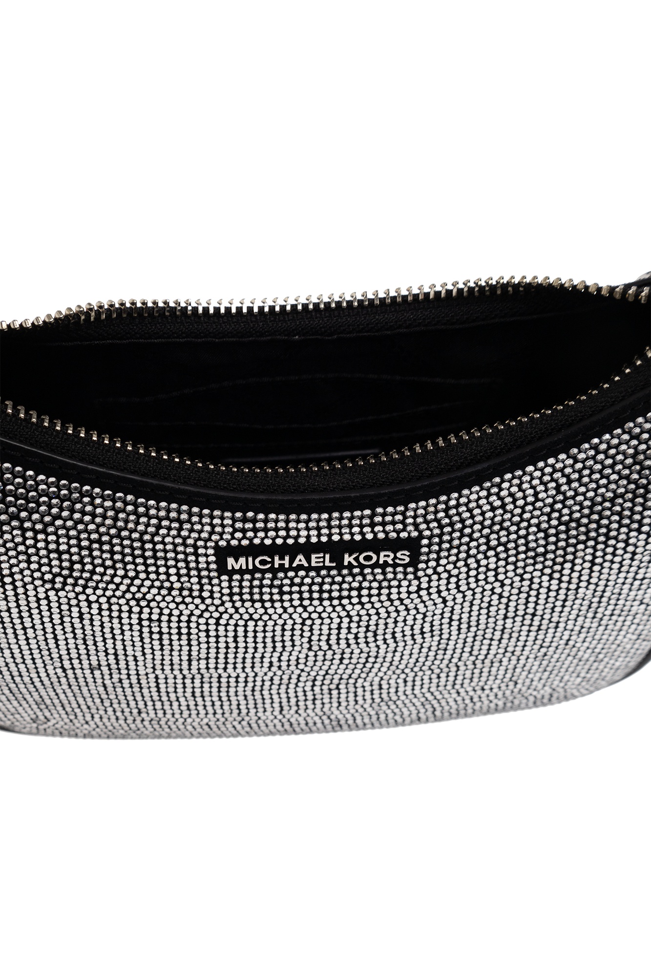 Michael Kors Rhinestone-embellished Leather Bag In Black